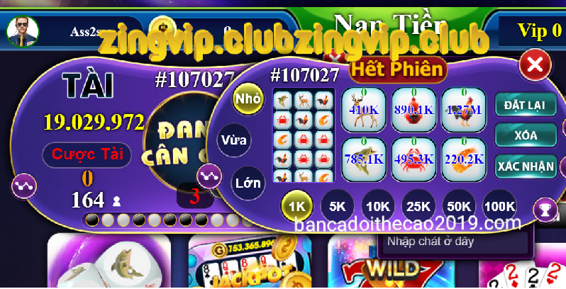 Chi tiết game trong cổng game bài đổi thưởng Zingvip club