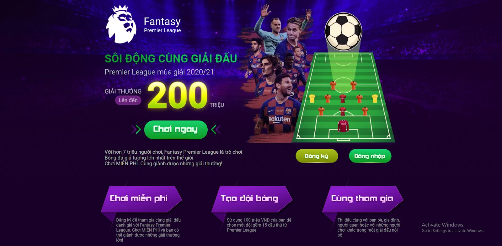 FANTASY PREMIER LEAGUE: Giới thiệu nền tảng mới - Game Bài Đổi Thưởng