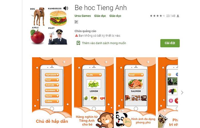 Game tiếng Anh cho bé