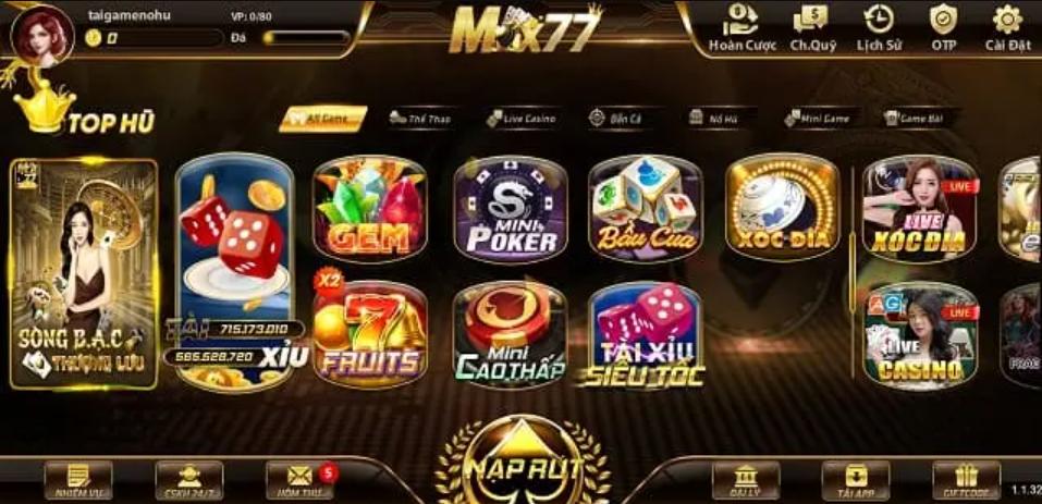 Hệ thống game chơi độc nhất tại Max77 Vin