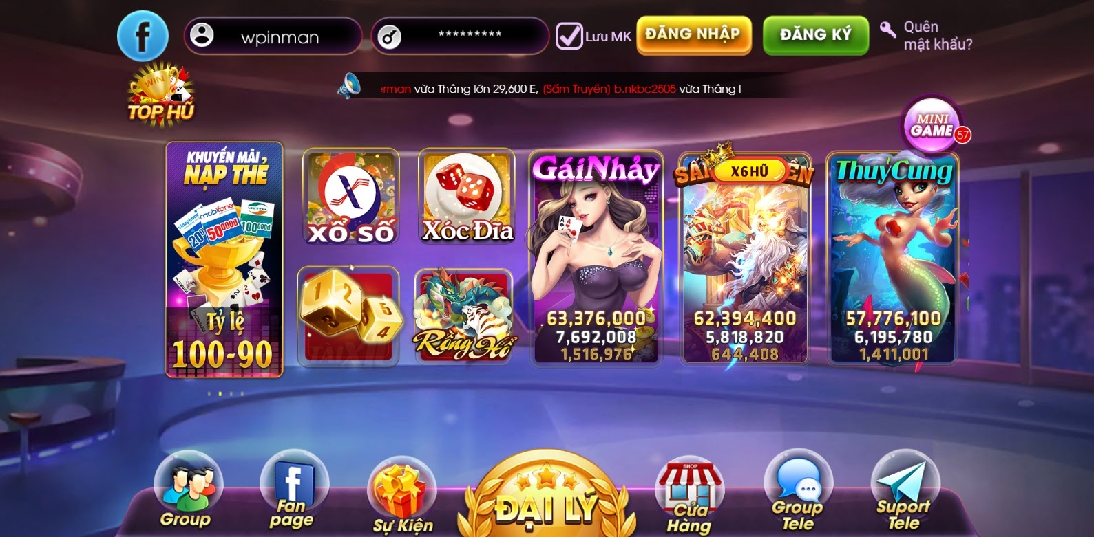 Những pha trúng to tại game bin68 Club lên tới mấy chục chai